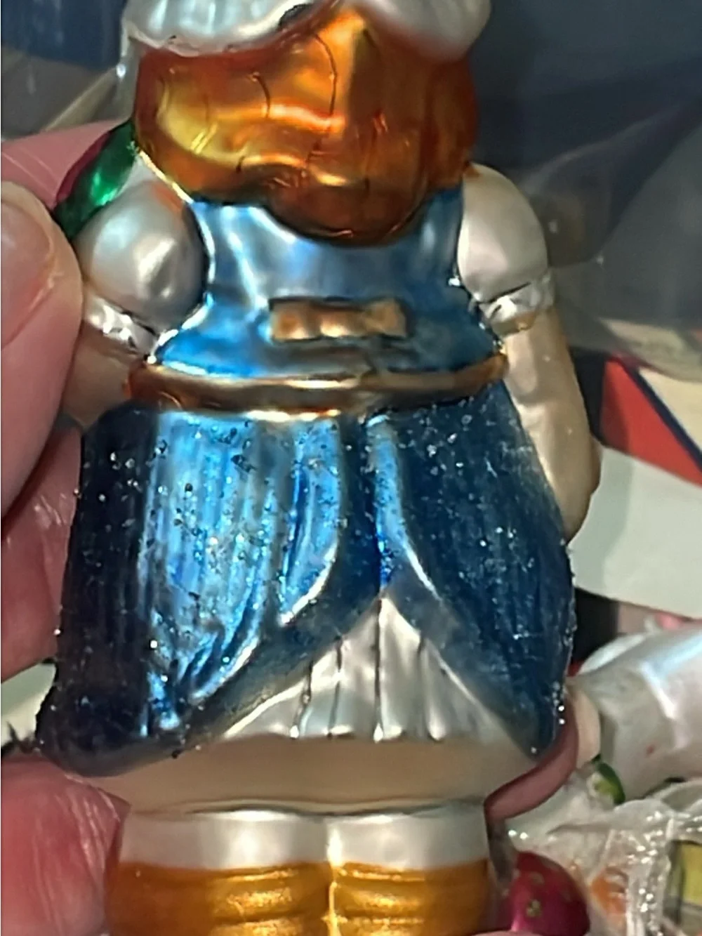Pier 1 vintage glass old world style Christmas ornaments girl bear poland